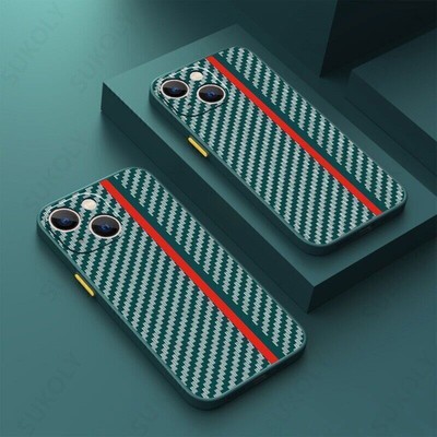 For iPhone 14 Pro Max 12 13 12 8+Magnetic CarbonFiber hard back Cover