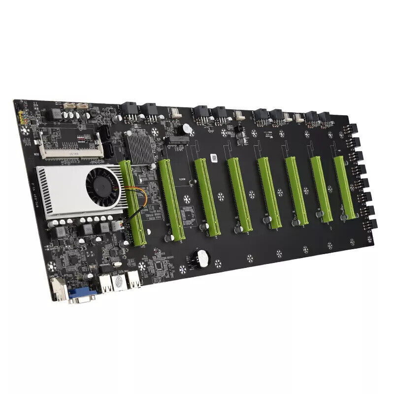 BTC-D37 Mining Rig Machine Motherboard With CPU Support 8 GPU PCIE Slot ...