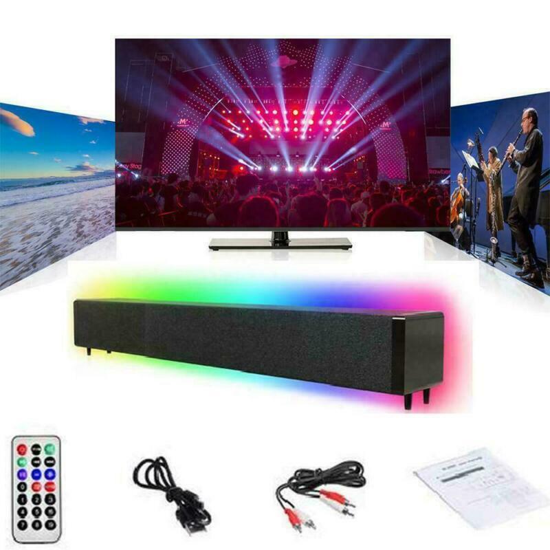 RGB Wireless USB Bluetooth Sound Bar with Remote & RCA AUX Connection for TV PC