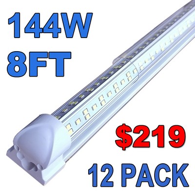 12 Pack 144w 8 Foot Led Shop Light 8ft Led Tube Light Integrated Fixture Lamp