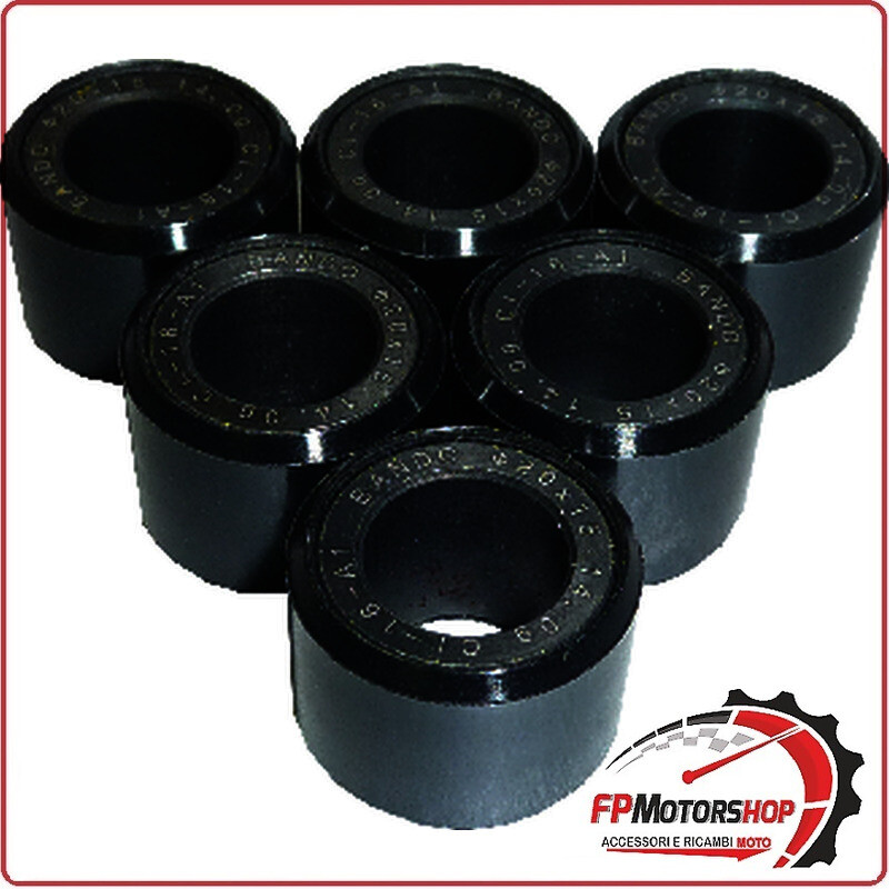 KIT 6 RULLI MASSETTE VARIATORE PER SUZUKI 150 SIXTEEN 08>11 20X15 14G BANDO