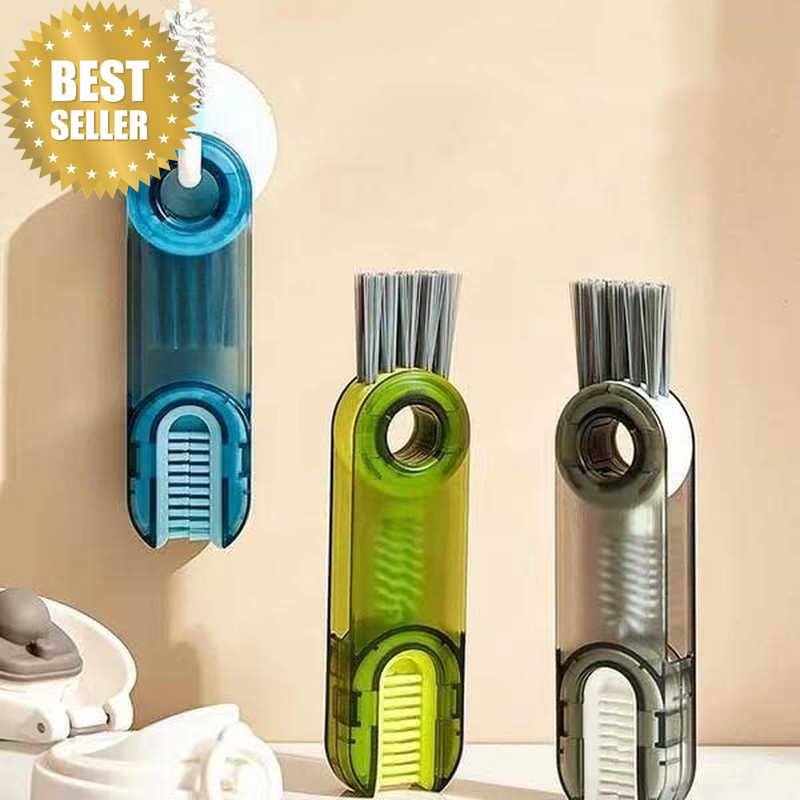 3Pcs 3 in 1 Multifunctional Cup Cleaning Brush,3 in 1 Tiny Bottle Cup Lid Detail
