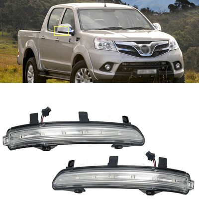 Pair LED Rearview Mirror Lamps Turn Signal Lights For Foton Tunland 2012-2019