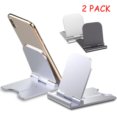 2pcs Foldable Adjustable Cell Phone Holder Desk Table Stand Portable For iPhone