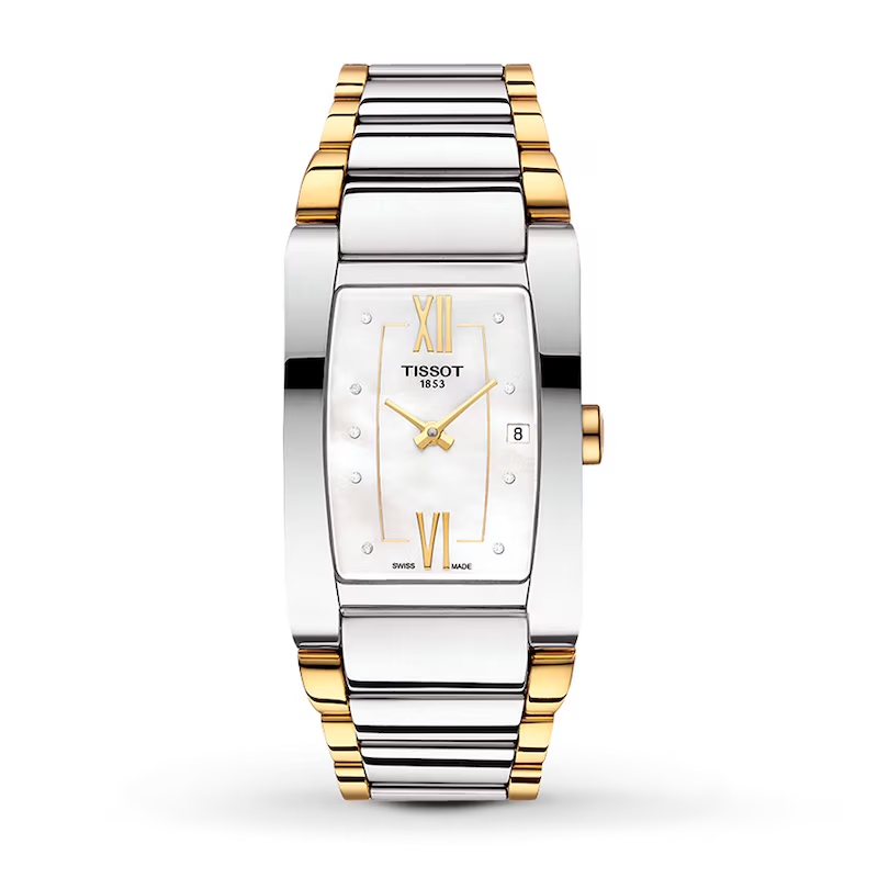Pre-owned Tissot Generosi-t Quartz White Mop Ladies Watch T1053092211600