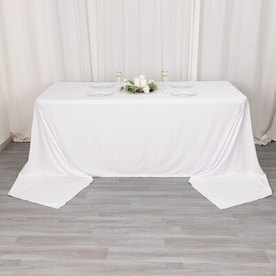 90x156 in Premium Scuba Polyester Rectangle TABLECLOTH Party Events Decorations