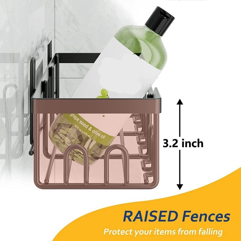 5 Pack Shower Caddy Adhesive Shower Organizer for Bathroom Storage & Kitchen