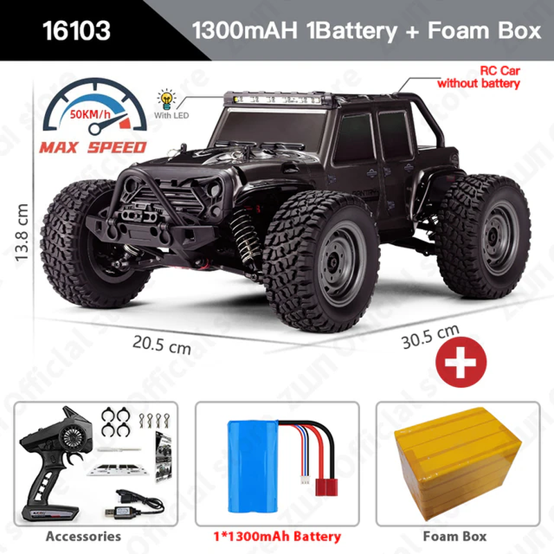 High-Speed 4WD RC Car with LED - The Ultimate Drift Monster Truck