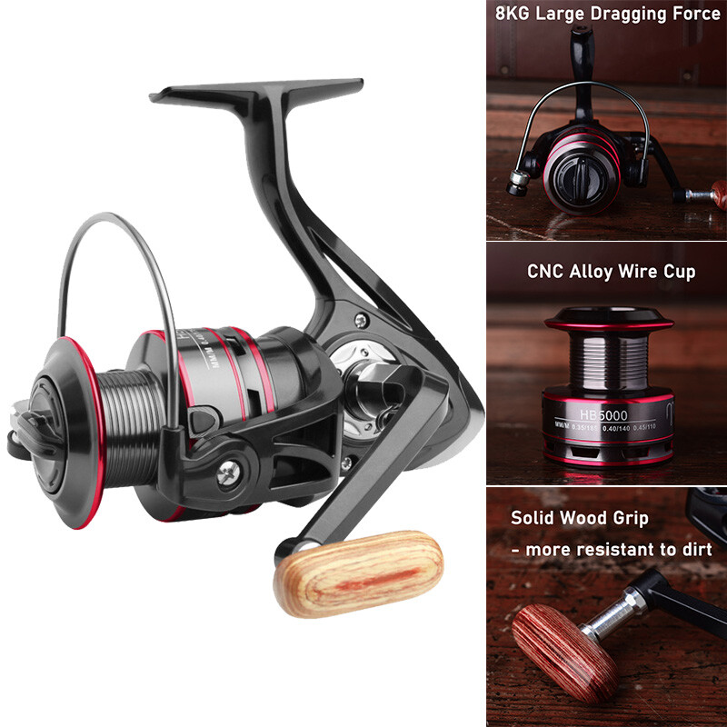 Heavy Duty 12BB High Speed Metal Spinning Fishing Reel 5.2:1 for Sea Freshwater