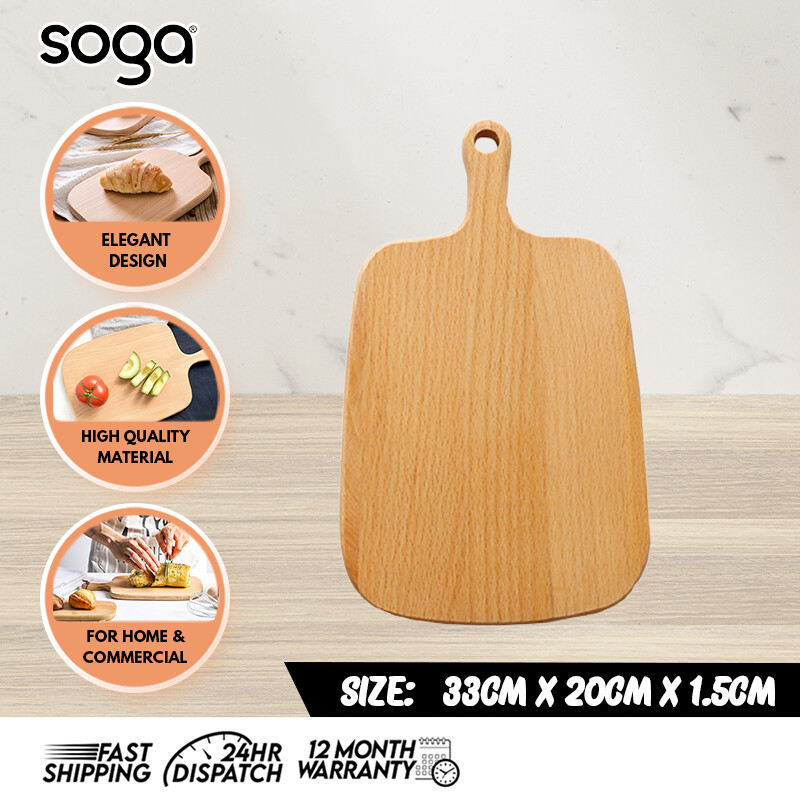 SOGA 33cm Wood Serving Paddle with Handle