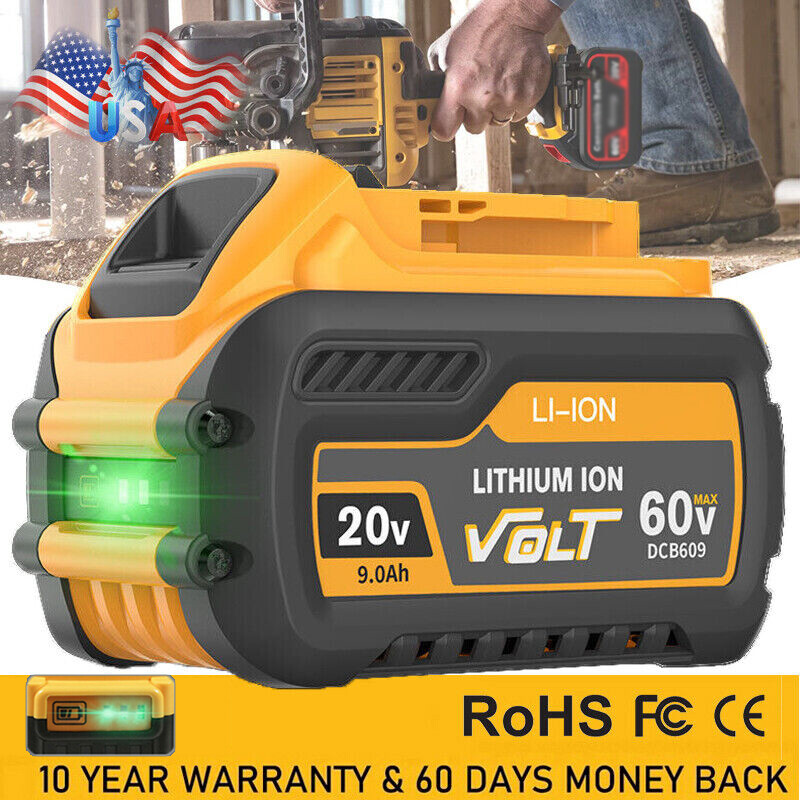 9.0Ah DCB609-2 For DEWALT FLEXVOLT 20V/60V MAX Lithium-ion Battery DCB609 DCB606