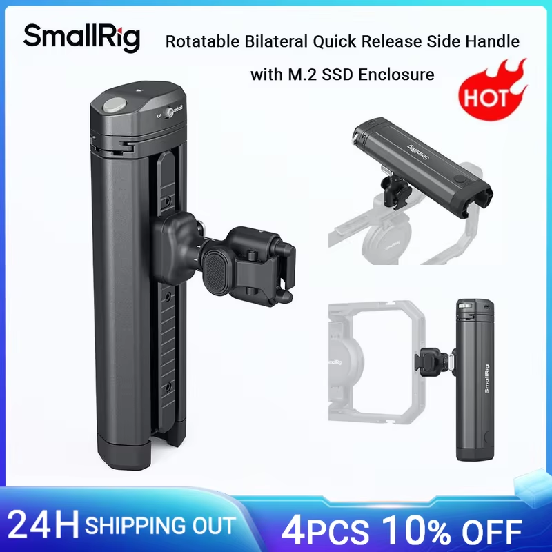 Rotatable Bilateral Quick Release Side Handle with M.2 SSD Enclosure & Wireless