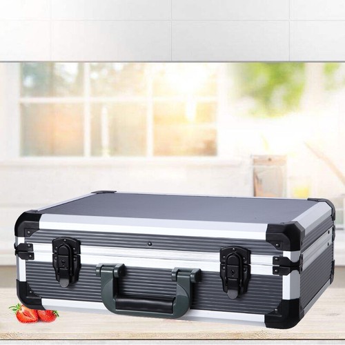 17 inch Aluminum Hard Case Men Briefcase Tools Box Portable Carrying Case &Strap