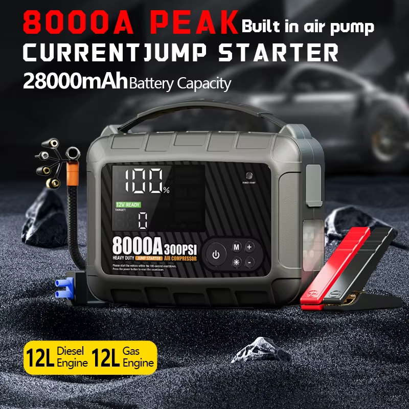 8000A Jump Starter Professional Heavy-duty Vehicle High-power 12V Car Battery De