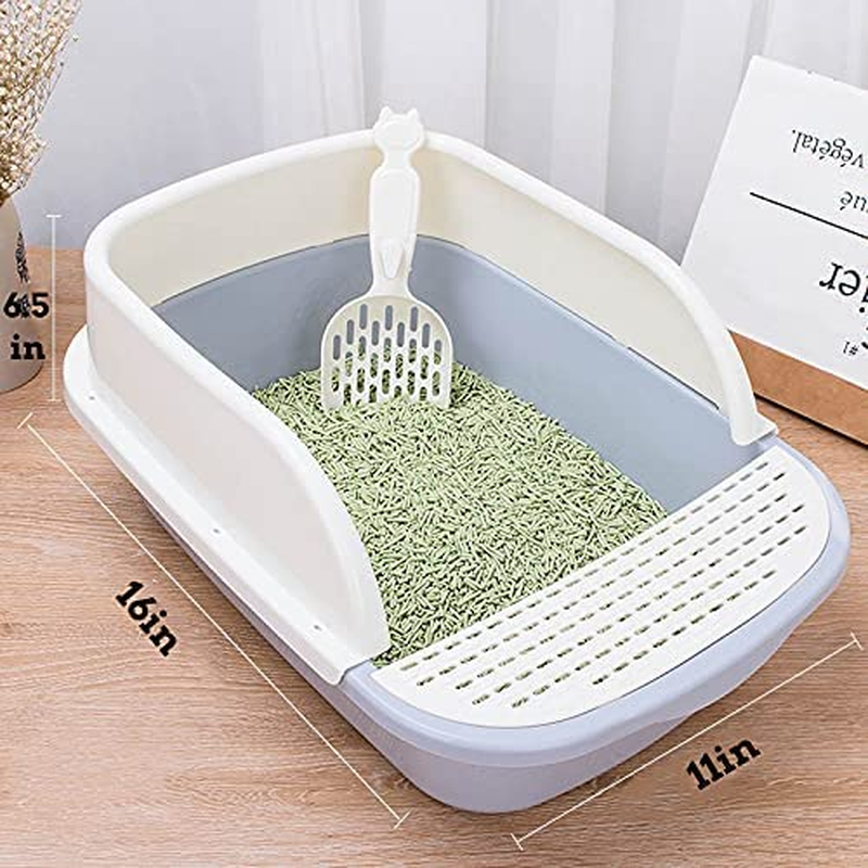 Cat Litter Box with Lid for Kitten under 6 Months, Open Top Kitty Litter Box wit