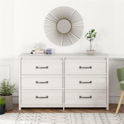 Ameriwood Home Bassinger 6 Drawer Dresser in Ivory Oak