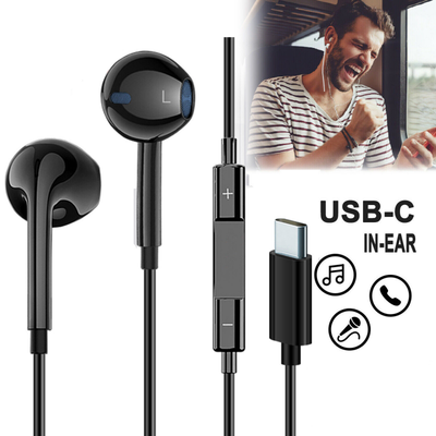 USB C Type C Headphones Earphones with Mic For Samsung Galaxy S22 S21 Plus Ultra