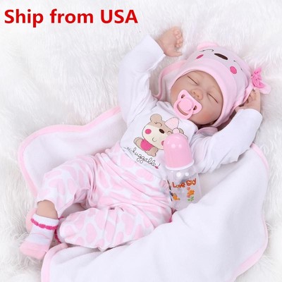 223939Handmade Lifelike Baby Girl Doll Silicone Vinyl Reborn Newborn DollsClothes