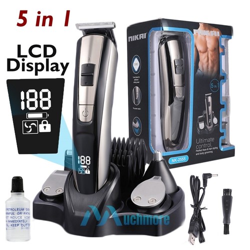 Men's Beard Trimmer 5-in-1 Grooming Kit Cordless Hair Clippe