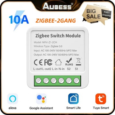 Tuya Zigbee 1/2/3/4CH DIY Smart Switch 2-Way Control Light Relay Smart Life Wire