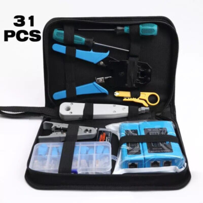 Network Ethernet LAN RJ45 Cat5e Cat6 Cable Tester Crimper Crimping Tools Set Kit