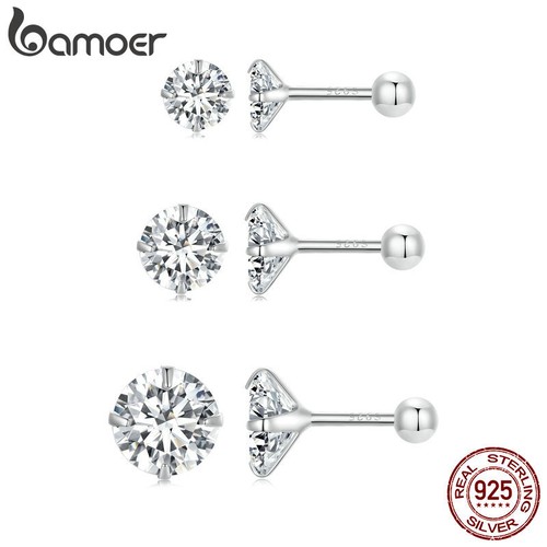 BAMOER 100% 925 Sterling Silver Colorful Love Hoop Earrings For Women Fashion Jewelry Gift Sce1486 I3111009676