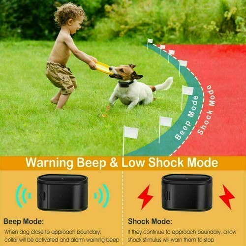 Wireless Electric Dog Fence Containment System Shock Training Collars For 2 Dogs