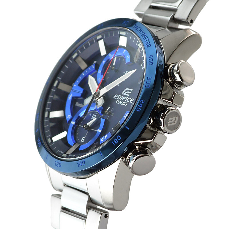 Pre-owned Casio Edifice Eqb-900db-2ajf Chronograph Bluetooth Solar Watch Blue Dial 45.8mm