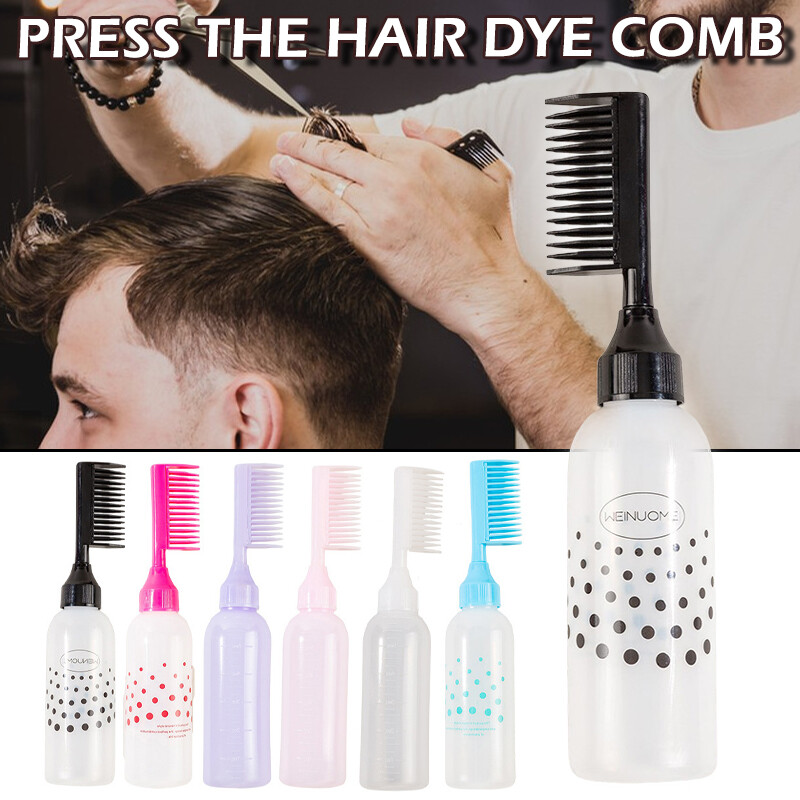 200ml Plastic Hair Dye Bottle Shampoo Applicator with Graduated Brush B