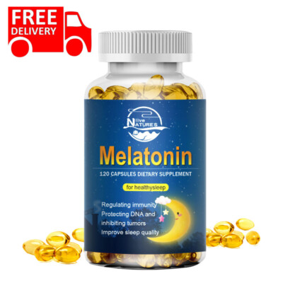 Natural 120 Capsules Sleep Better Relieve Stress Improve Sleep Health Supplement
