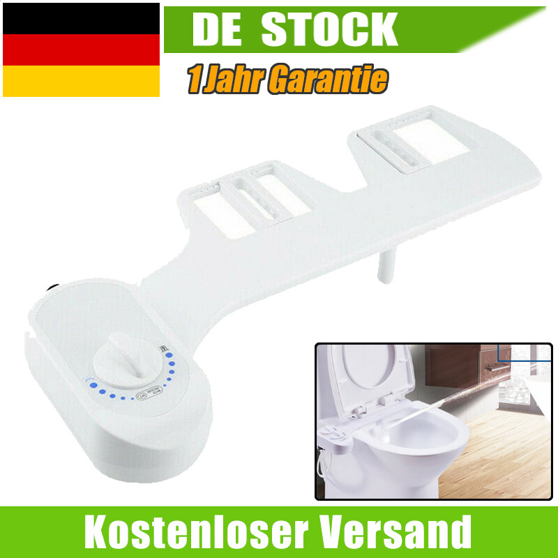 Bidet - Dusch-WC für Intimpflege Taharet Einstellbar Toilette Aufsatz Weiß DE