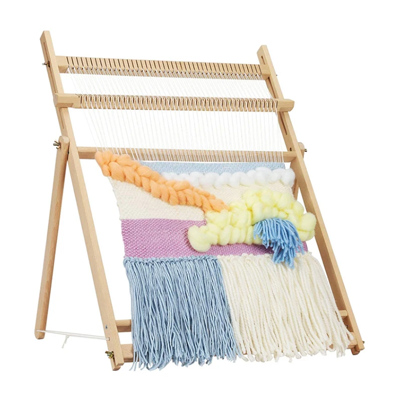 Solid Wood Tapestry Knitting Machine Weaving Loom with Stand Arts & Crafts Frame