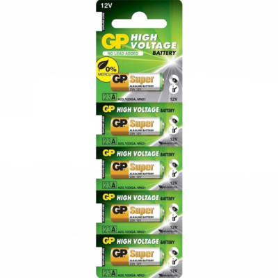 A23 12V Alkaline 23-A replacement battery VAL-23A-5 23AE GP - 5 Pack