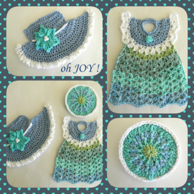 oh JOY! Handmade Crochet Dishcloths Cotton  Bonnet    Dress     Scrubby  