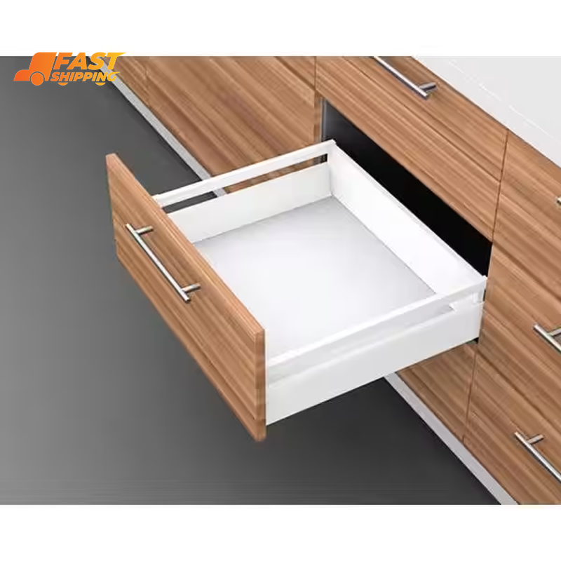 20 In. White Soft Close Full Extension Double Wall Lower Drawer Set 1-Pair (2 Pi