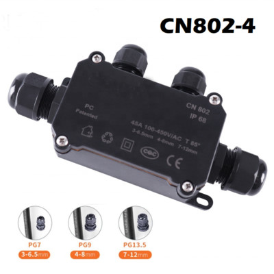 IP68 Electrical Junction Box Cable Wire CN802/0-6 Outdoor Waterproof Box90*50*42