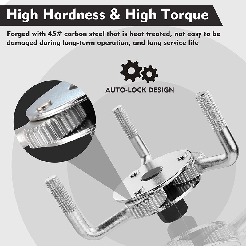 WORKPRO UNIVERSAL OIL FILTER WRENCH REMOVAL TOOL 3-JAW ADJUSTABLE HEAVY DUTY NEW