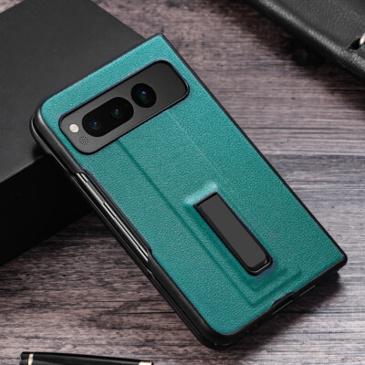 For Google Pixel Fold Shockproof Leather Case Kickstand Hybrid Protective Cover