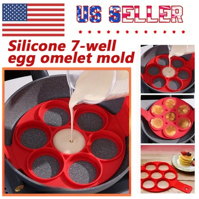 Silicone 7-well Egg Omelet Mold -ice Cream, Jelly Pudding, Cake-kitchen Tools