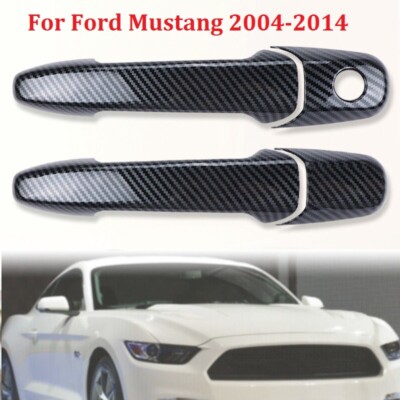 Carbon Fiber Door Handle Cover Moldings Trim For Ford For Mustang 2005-2014