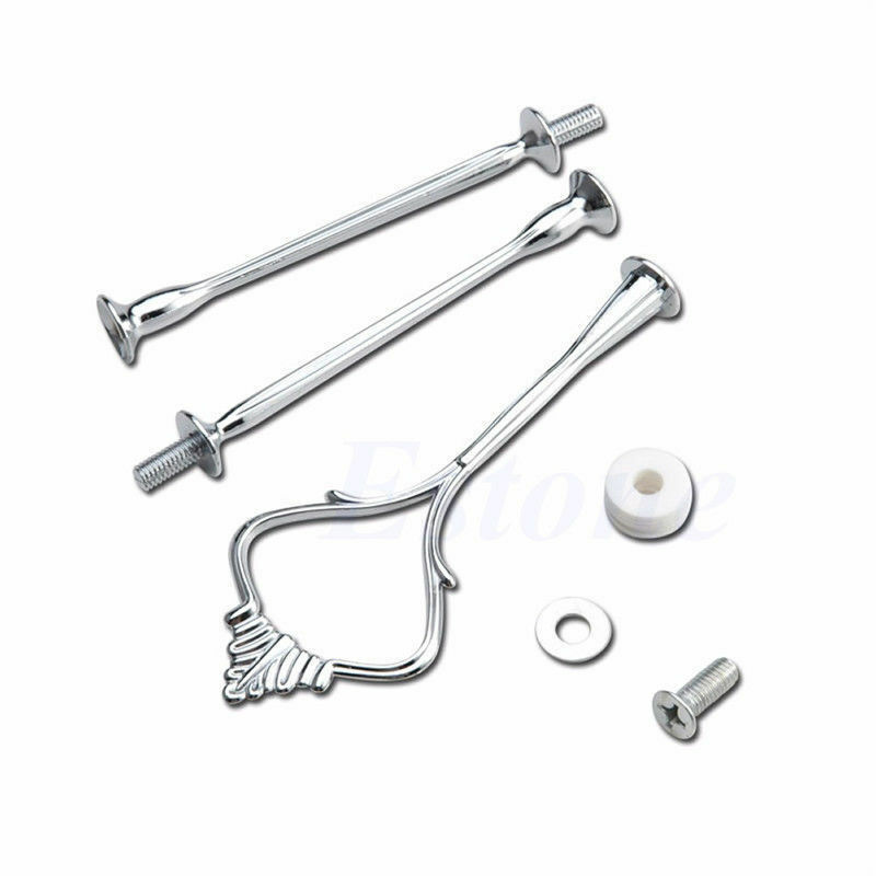 3 Tier Hardware Crown Cake Plate Stand Handle Fitting Holder Wedding Party Decor