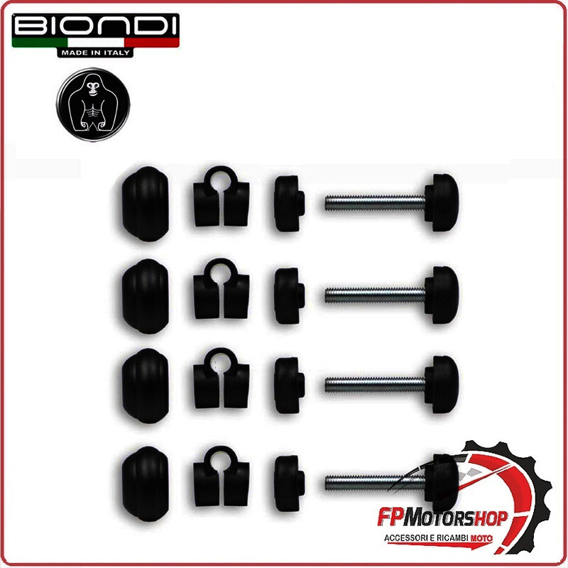 KIT FISSAGGIO PARABREZZA PER MOTO SCOOTER BIONDI BULLONE TESTA GOMMA 8X60 10mm