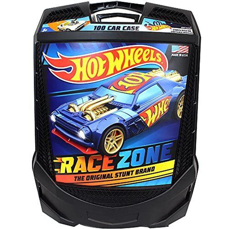 Hot Wheels 100-Car, Rolling Storage Case with Retractable Ha