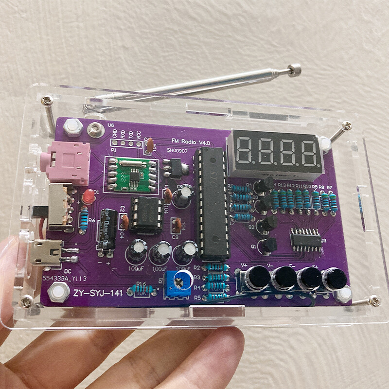 DIY FM Radio Electronic Kit Frequency 87-108MHz DIYPractice Solder RDA5807S