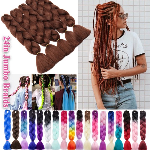 Crochet Jumbo Braiding Hair Extensions kanekalons Box Twist Braids For Festival