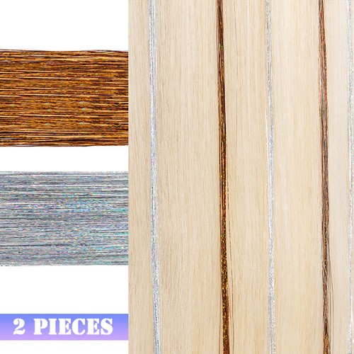 Rainbow Sparkle Shiny Hair Tinsel 200 Strands Hair Tinsel Heat Resistant Fairy