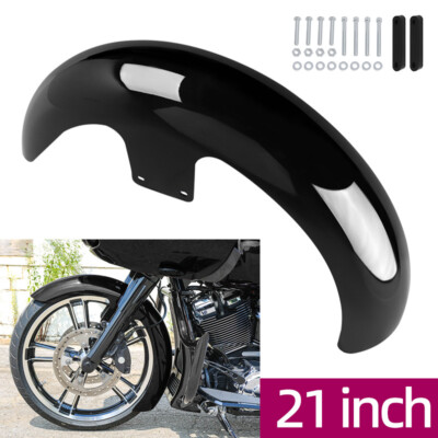 21'' Vivid Black Wheel Wrap Front Fender For Harley Electra Road Glide Baggers