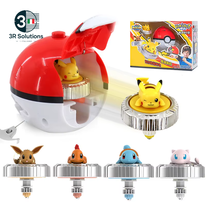 Pokemon Trottola Action Figure Pikachu Charmander Squirtle Mew Eevee Elf Ball Giroscopio Spinner Gioco Raccogliere Giocattolo Set Regalo Del Bambino