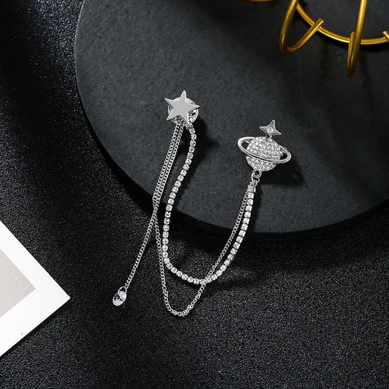 Star Brooch Female Diamond Tassel Pin Simple Fashion Pendant Clothing Accessories Accessories