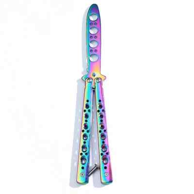 Foldable Butterfly Knife Trainer Portable Stainless Steel Pocket Practice Knife 